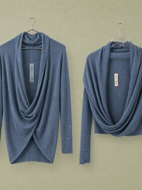 Lululemon Slate Blue Convertible Draped Sweater | Size 2